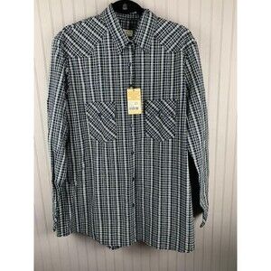 Matchstick Size XL Mens Shirt Long Sleeve Blue Plaid Cotton New